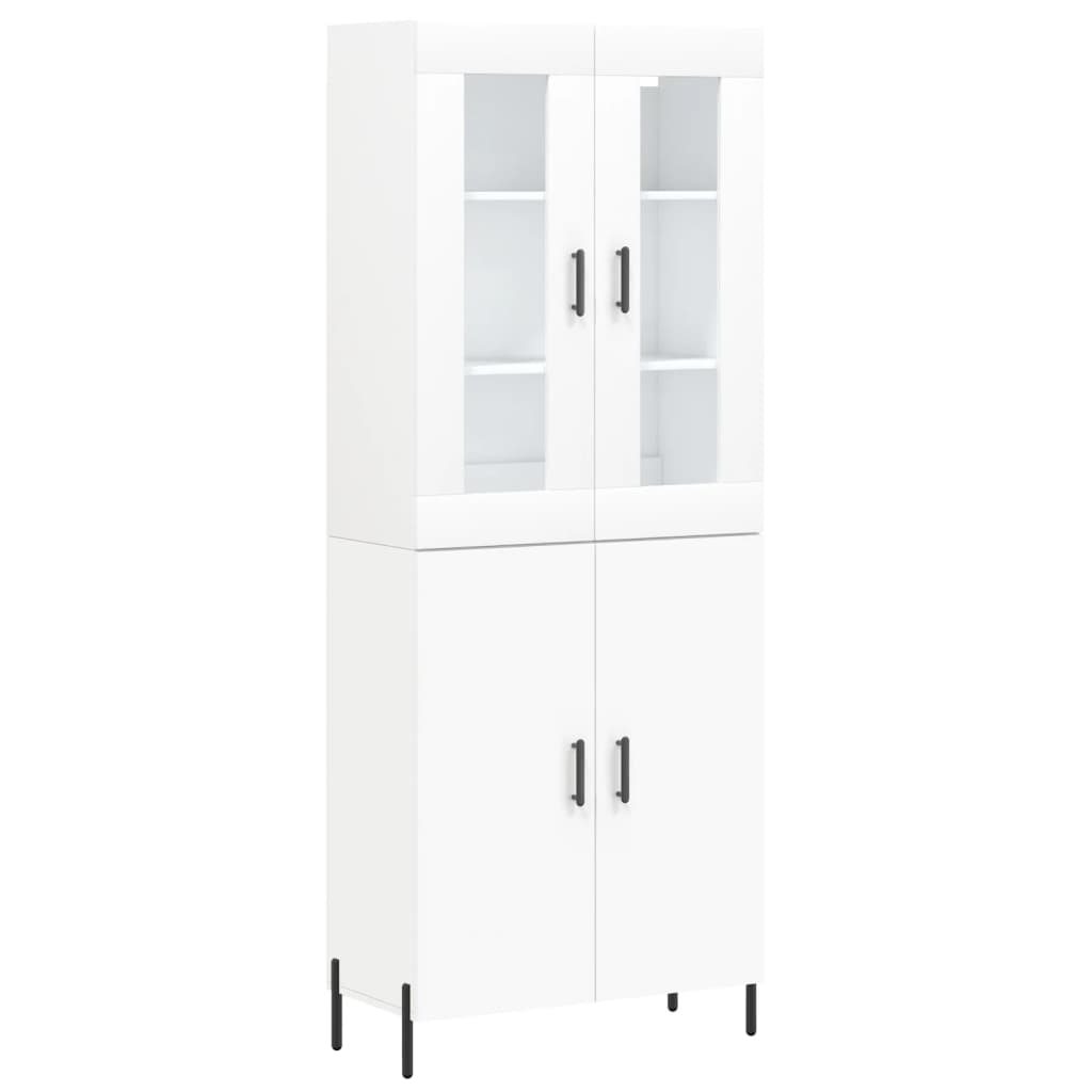 vidaXL Witrynka, biała, 69,5x34x180 cm, materiał drewnopochodny