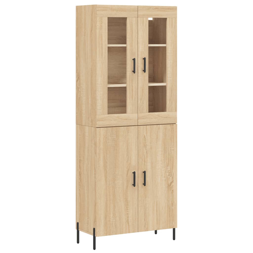 vidaXL Witrynka, dąb sonoma, 69,5x34x180 cm, materiał drewnopochodny