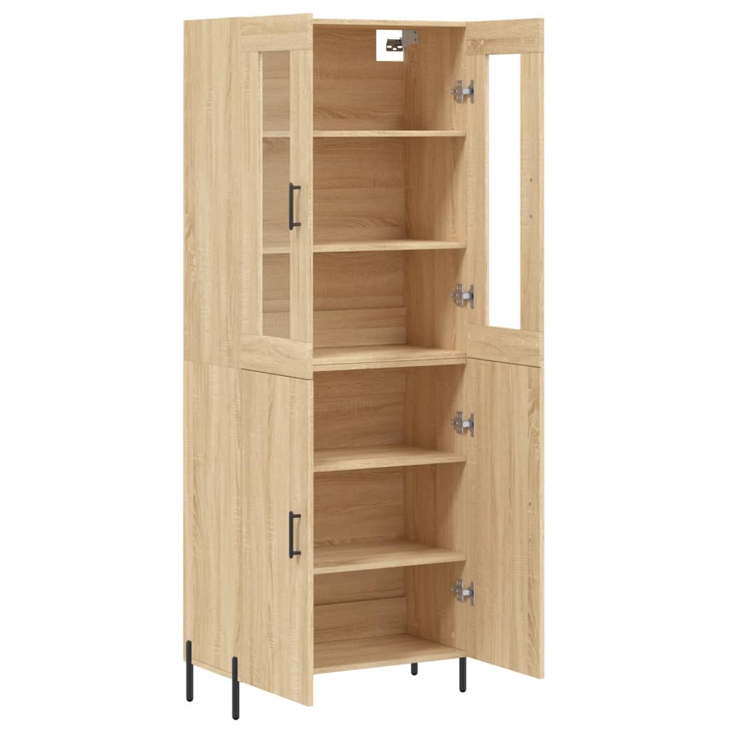 vidaXL Witrynka, dąb sonoma, 69,5x34x180 cm, materiał drewnopochodny