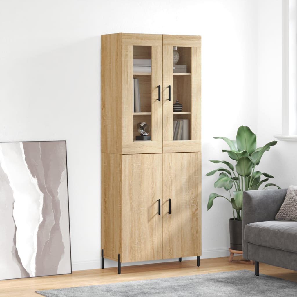 vidaXL Witrynka, dąb sonoma, 69,5x34x180 cm, materiał drewnopochodny