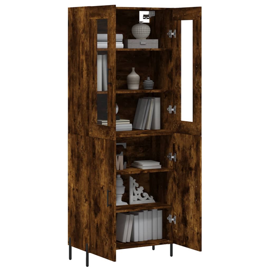 vidaXL Witrynka przydymiony dąb 69,5x34x180 cm materiał drewnopochodny