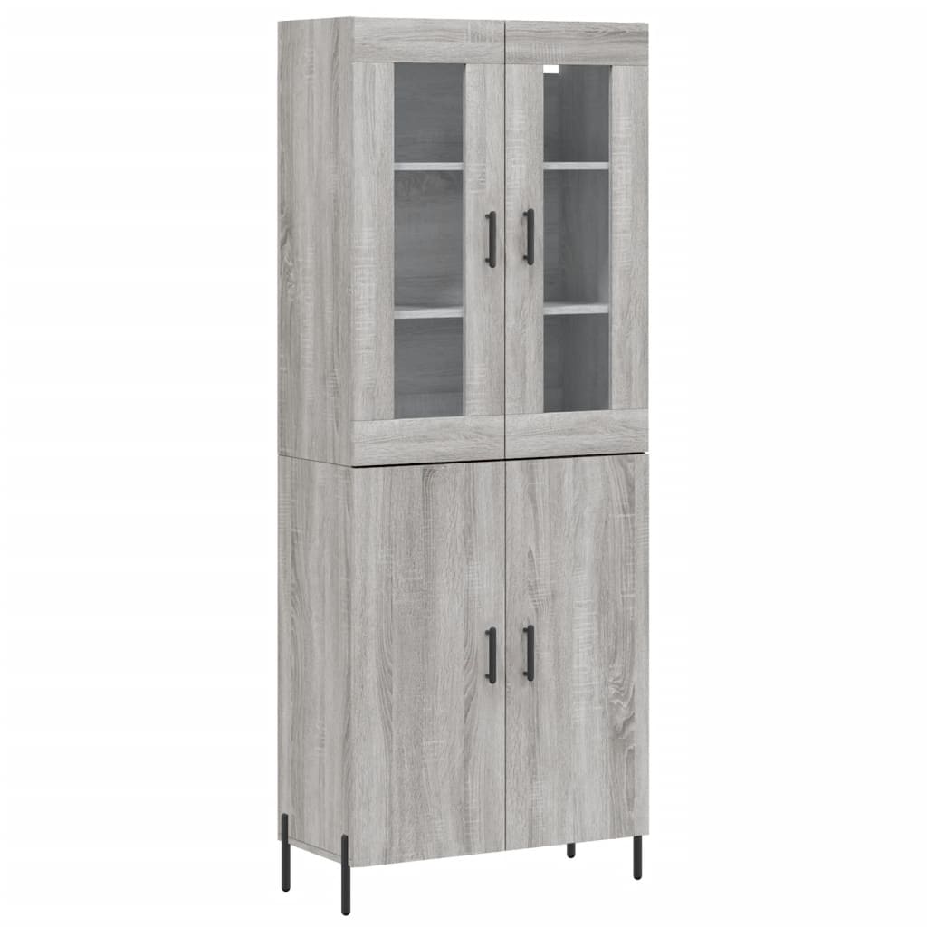vidaXL Witrynka szary dąb sonoma 69,5x34x180cm materiał drewnopochodny