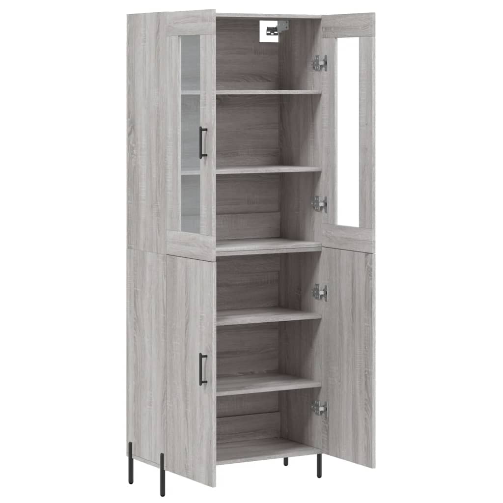 vidaXL Witrynka szary dąb sonoma 69,5x34x180cm materiał drewnopochodny