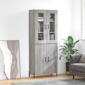 vidaXL Witrynka szary dąb sonoma 69,5x34x180cm materiał drewnopochodny