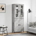 vidaXL Witrynka, szarość betonu 69,5x34x180 cm materiał drewnopochodny
