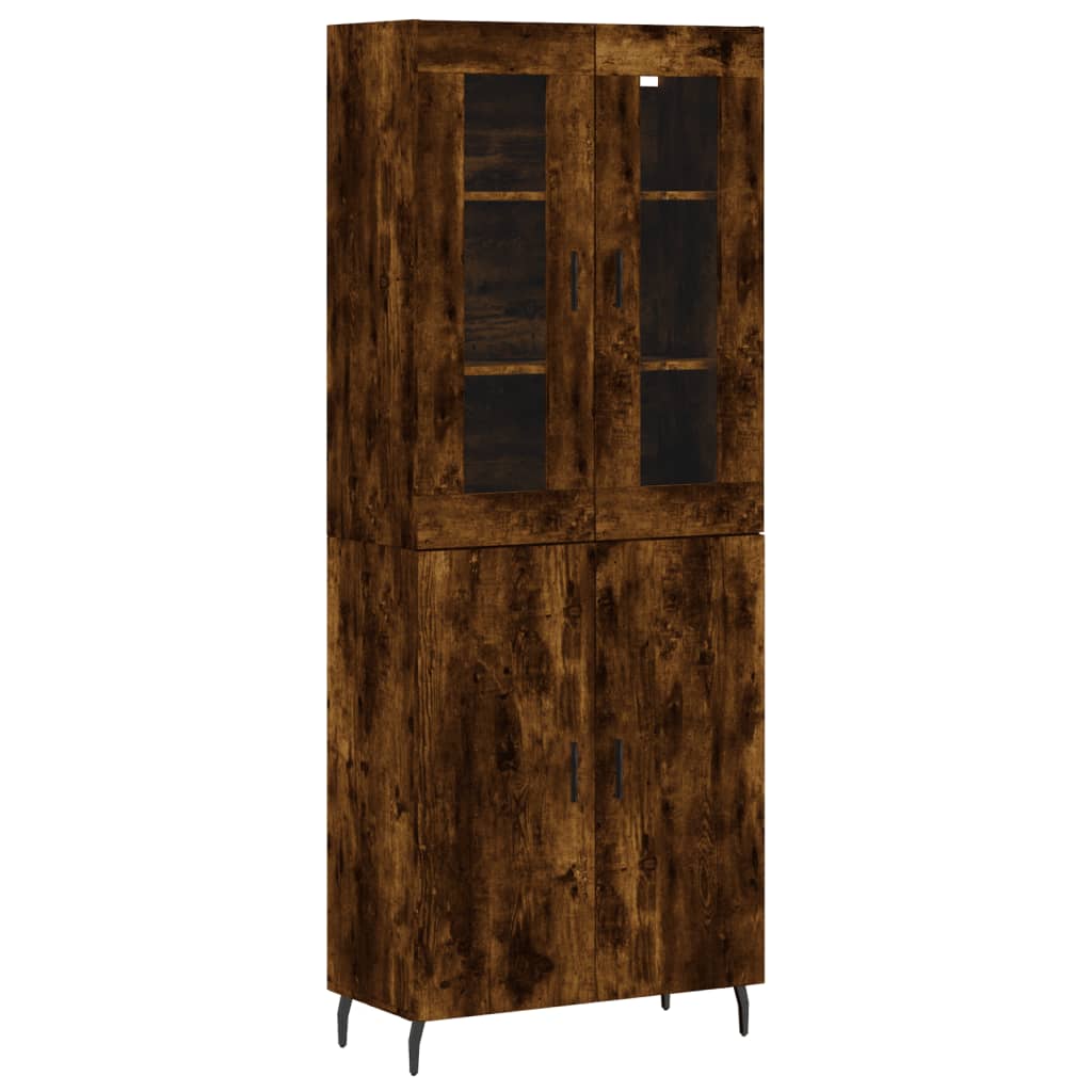 vidaXL Witrynka przydymiony dąb 69,5x34x180 cm materiał drewnopochodny