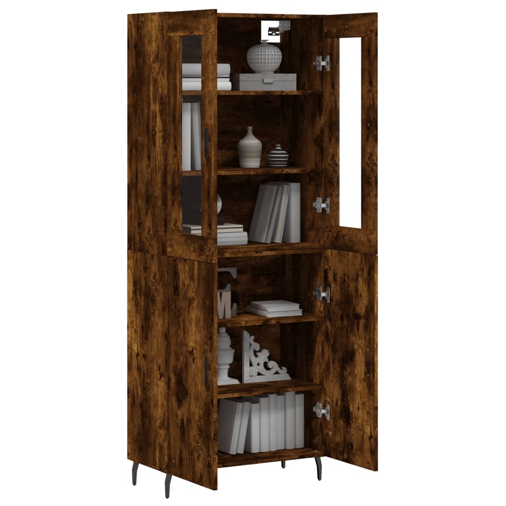 vidaXL Witrynka przydymiony dąb 69,5x34x180 cm materiał drewnopochodny