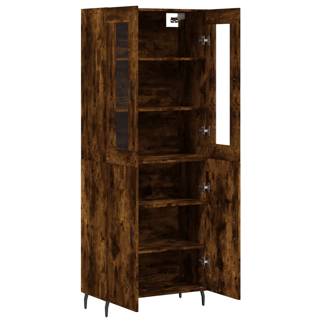 vidaXL Witrynka przydymiony dąb 69,5x34x180 cm materiał drewnopochodny