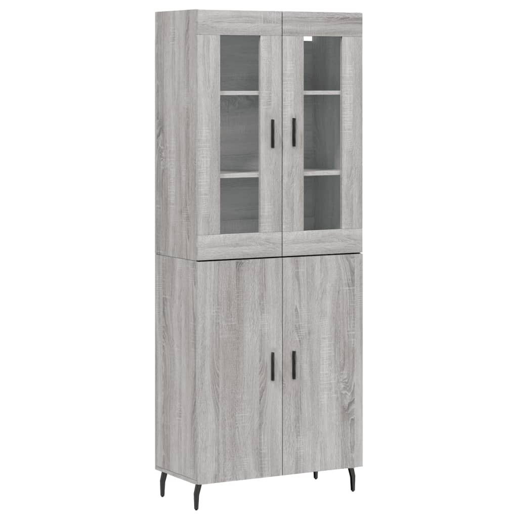 vidaXL Witrynka szary dąb sonoma 69,5x34x180cm materiał drewnopochodny