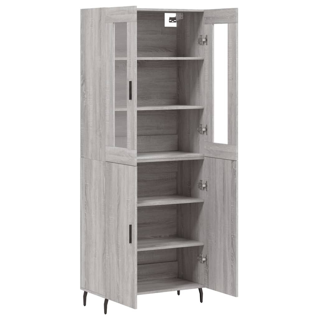 vidaXL Witrynka szary dąb sonoma 69,5x34x180cm materiał drewnopochodny