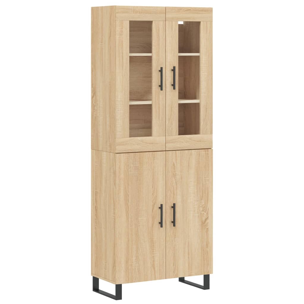 vidaXL Witrynka, dąb sonoma, 69,5x34x180 cm, materiał drewnopochodny