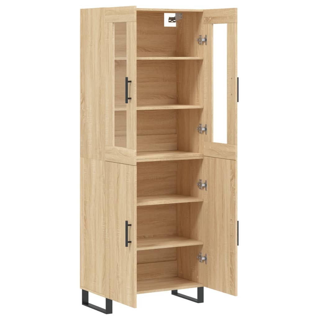 vidaXL Witrynka, dąb sonoma, 69,5x34x180 cm, materiał drewnopochodny