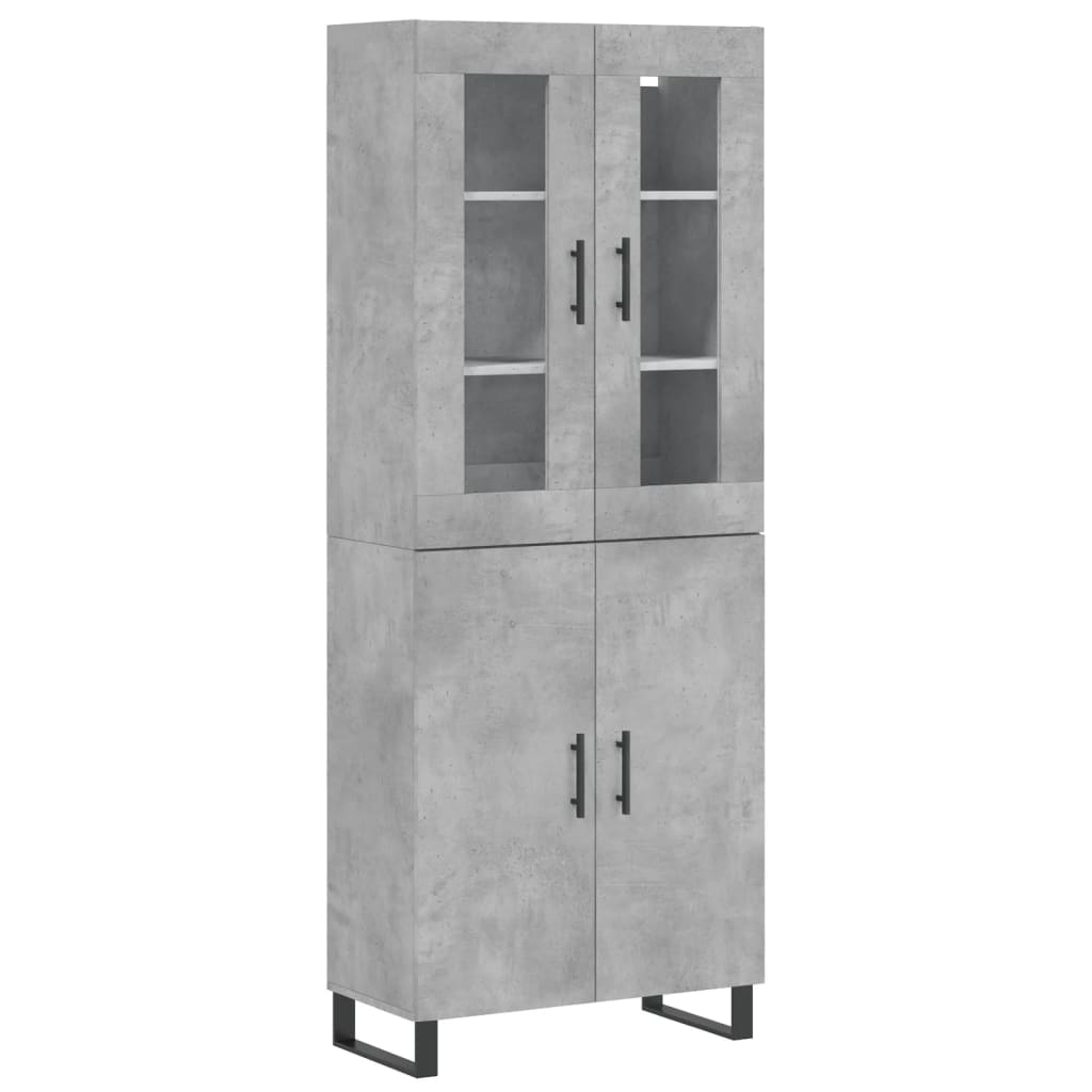 vidaXL Witrynka, szarość betonu 69,5x34x180 cm materiał drewnopochodny