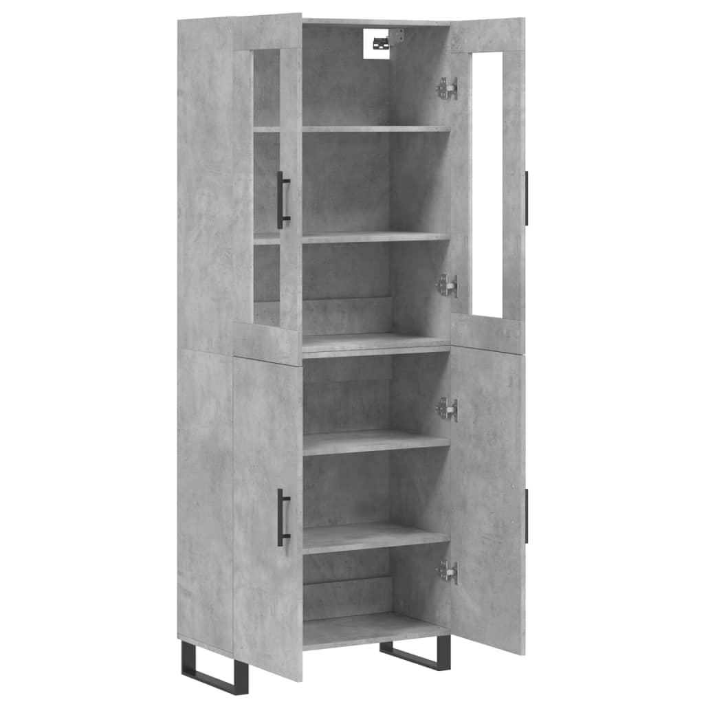 vidaXL Witrynka, szarość betonu 69,5x34x180 cm materiał drewnopochodny