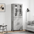 vidaXL Witrynka, szarość betonu 69,5x34x180 cm materiał drewnopochodny