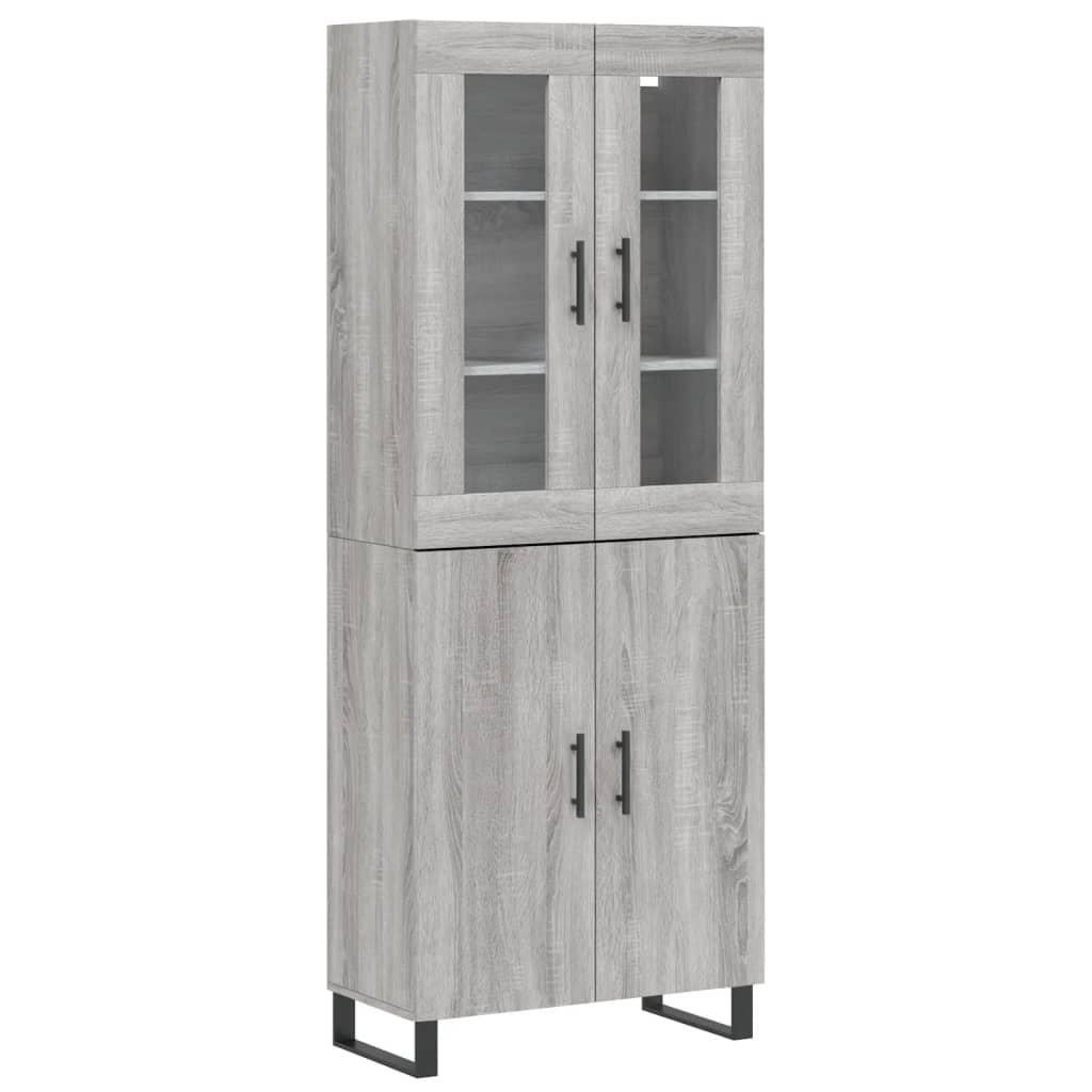 vidaXL Witrynka szary dąb sonoma 69,5x34x180cm materiał drewnopochodny