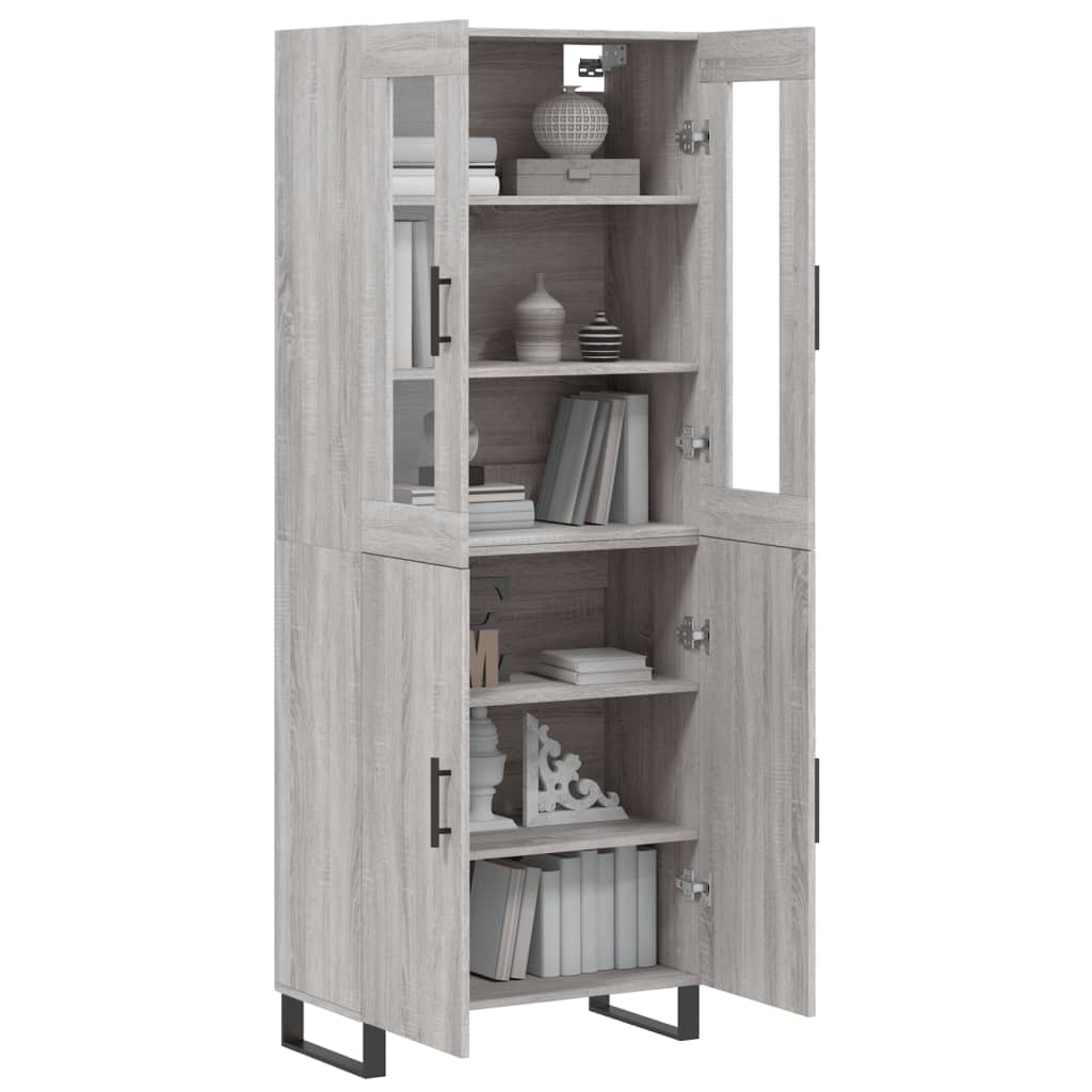 vidaXL Witrynka szary dąb sonoma 69,5x34x180cm materiał drewnopochodny