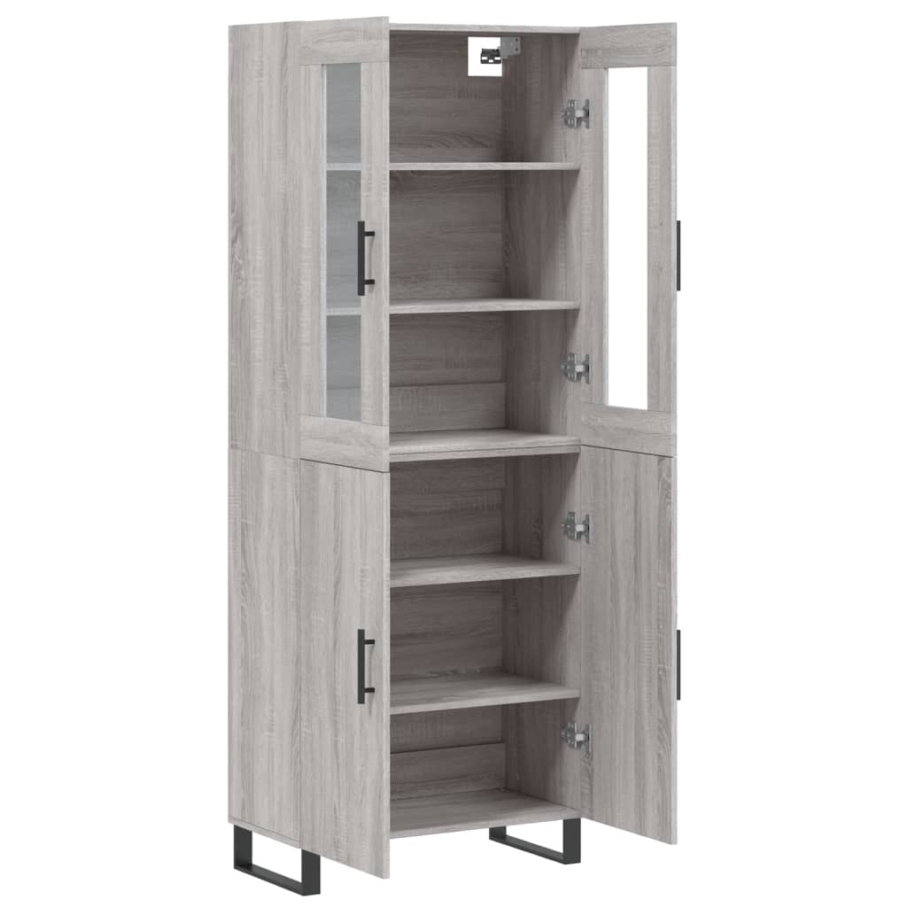 vidaXL Witrynka szary dąb sonoma 69,5x34x180cm materiał drewnopochodny