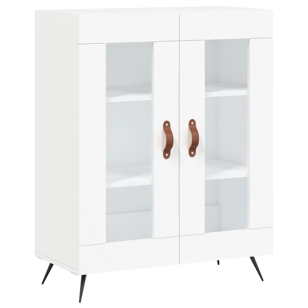 vidaXL Witrynka, biała, 69,5x34x180 cm, materiał drewnopochodny