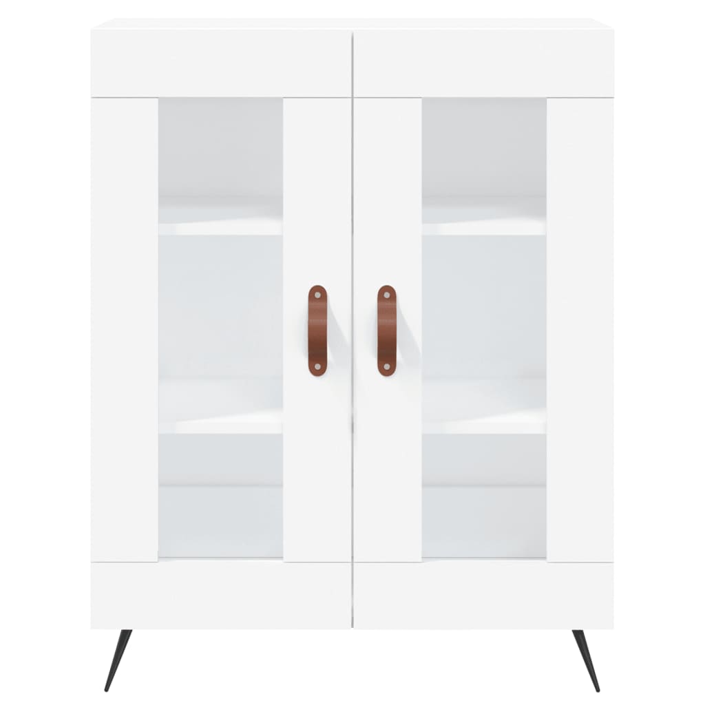 vidaXL Witrynka, biała, 69,5x34x180 cm, materiał drewnopochodny