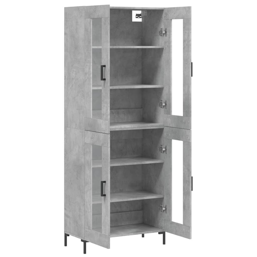 vidaXL Witrynka, szarość betonu 69,5x34x180 cm materiał drewnopochodny