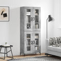 vidaXL Witrynka, szarość betonu 69,5x34x180 cm materiał drewnopochodny