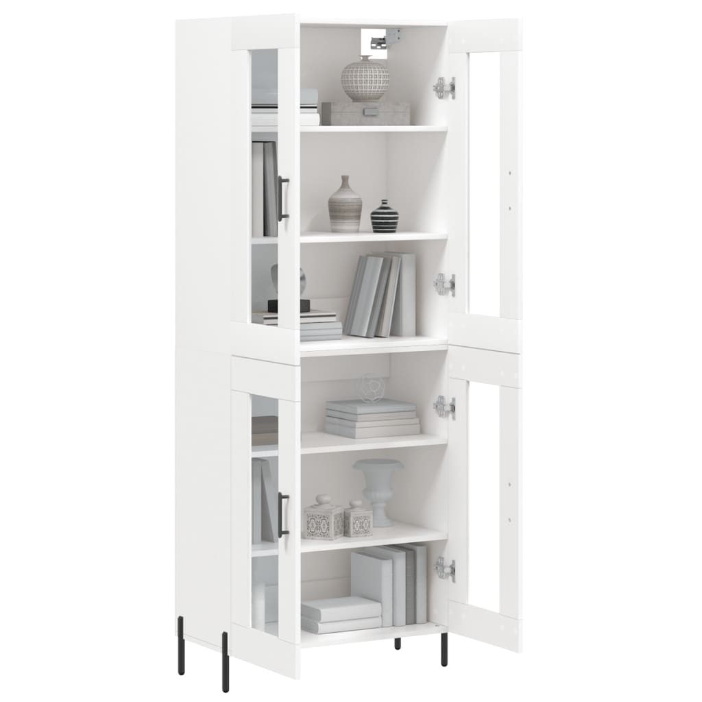 vidaXL Witrynka, biała, 69,5x34x180 cm, materiał drewnopochodny