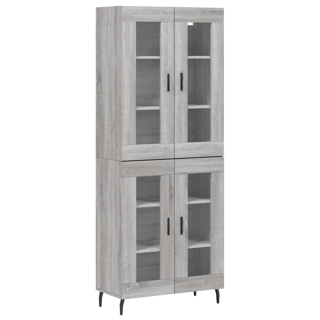 vidaXL Witrynka szary dąb sonoma 69,5x34x180cm materiał drewnopochodny