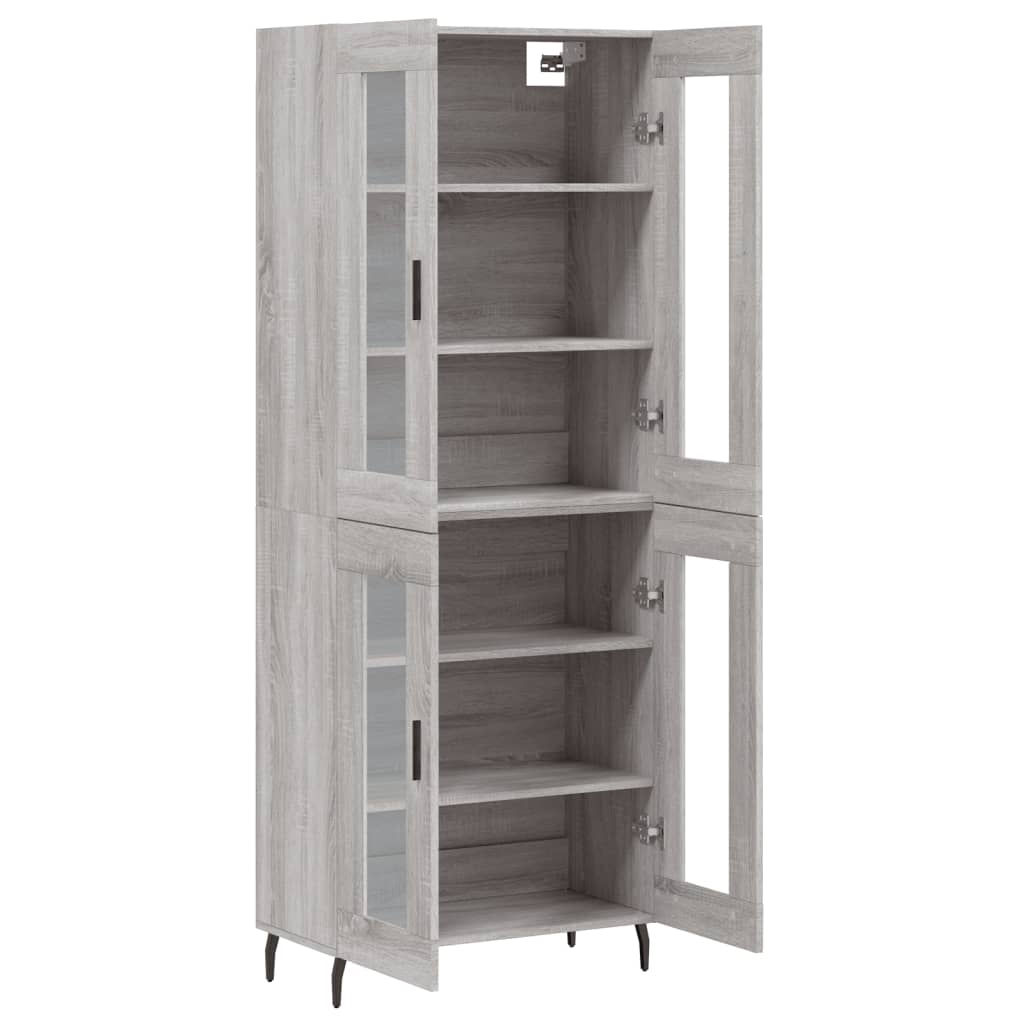 vidaXL Witrynka szary dąb sonoma 69,5x34x180cm materiał drewnopochodny