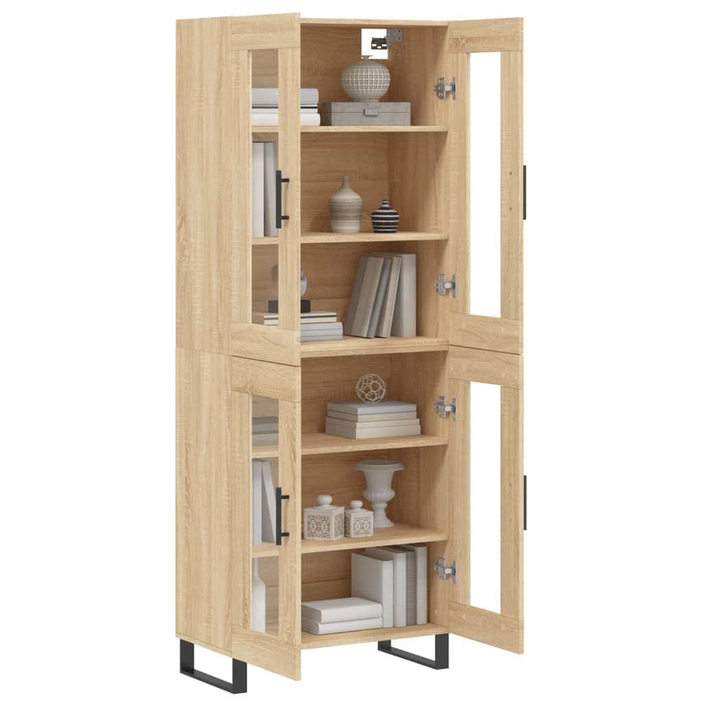 vidaXL Witrynka, dąb sonoma, 69,5x34x180 cm, materiał drewnopochodny