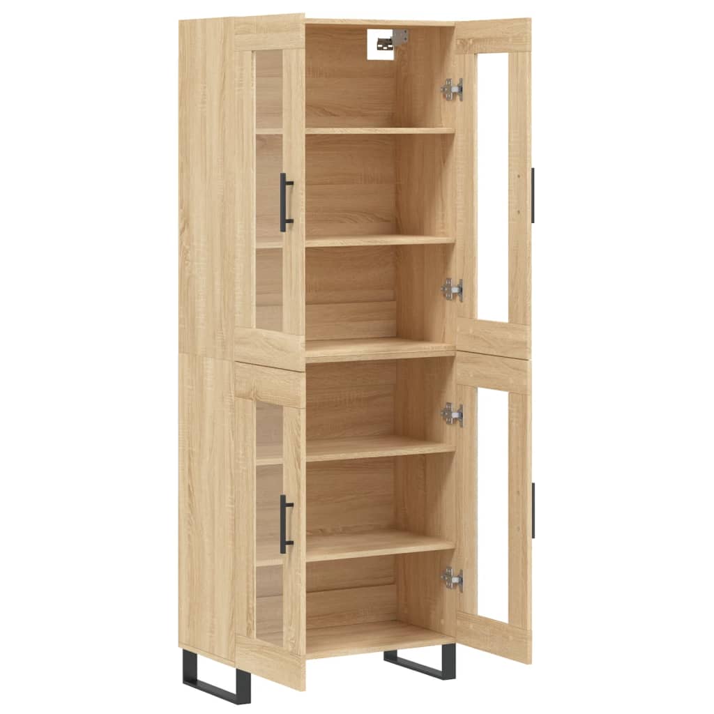 vidaXL Witrynka, dąb sonoma, 69,5x34x180 cm, materiał drewnopochodny