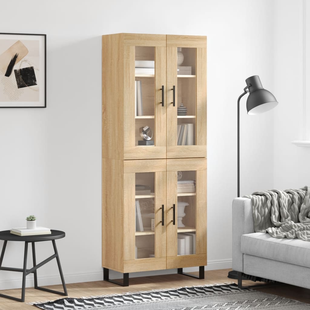 vidaXL Witrynka, dąb sonoma, 69,5x34x180 cm, materiał drewnopochodny