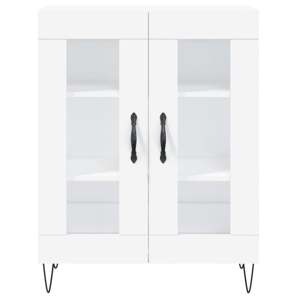 vidaXL Witrynka, biała, 69,5x34x180 cm, materiał drewnopochodny