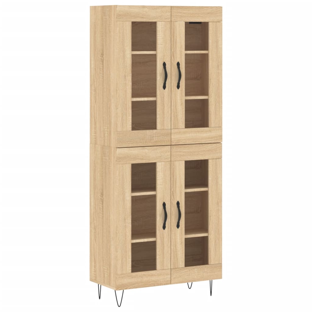 vidaXL Witrynka, dąb sonoma, 69,5x34x180 cm, materiał drewnopochodny