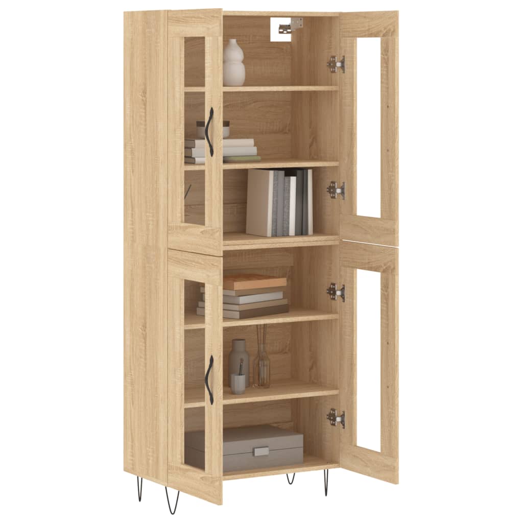 vidaXL Witrynka, dąb sonoma, 69,5x34x180 cm, materiał drewnopochodny