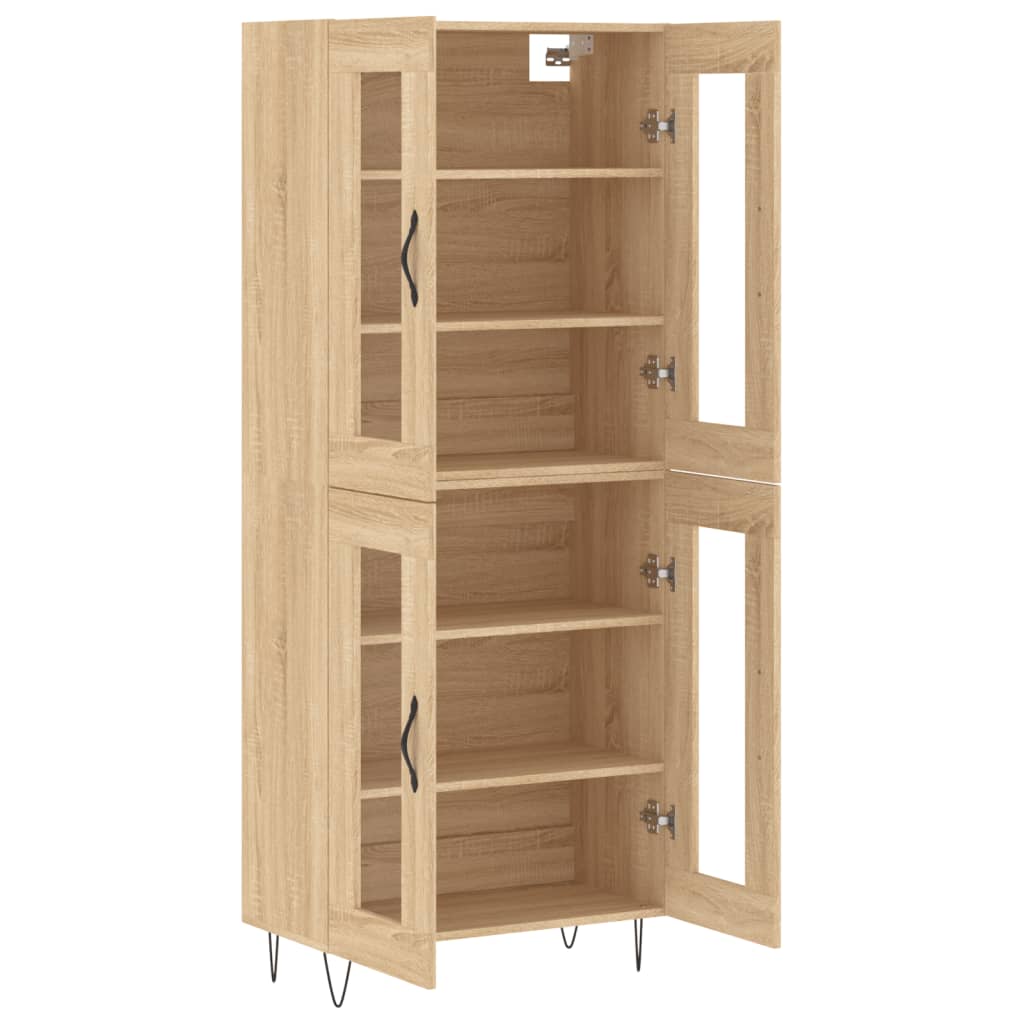 vidaXL Witrynka, dąb sonoma, 69,5x34x180 cm, materiał drewnopochodny