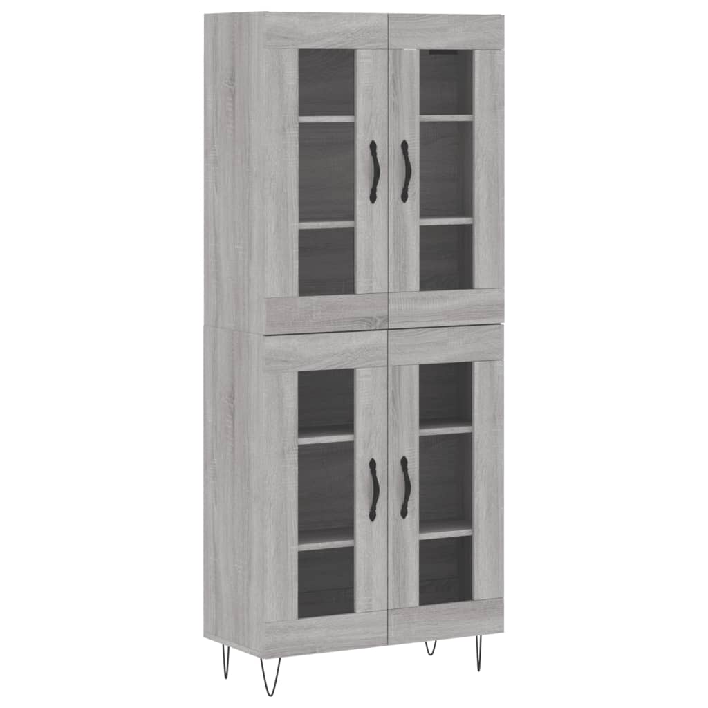 vidaXL Witrynka szary dąb sonoma 69,5x34x180cm materiał drewnopochodny