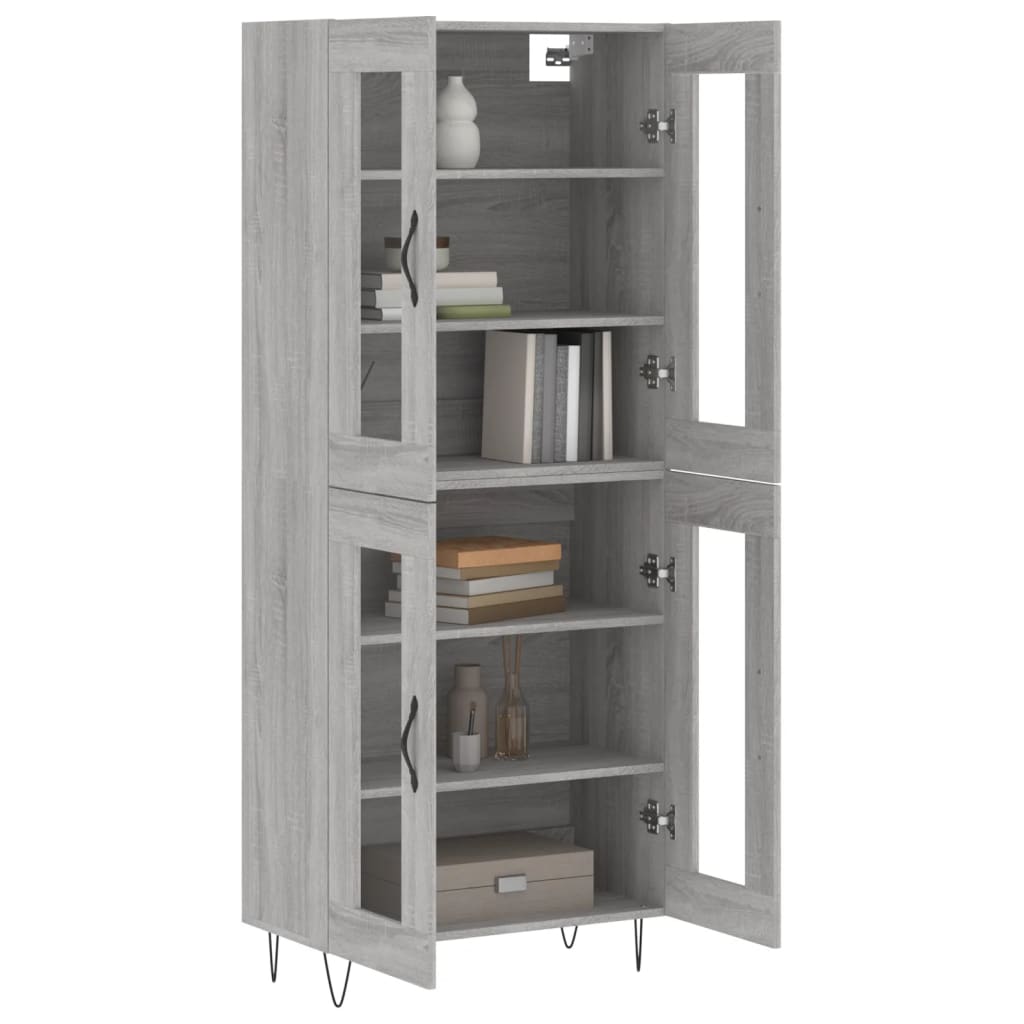 vidaXL Witrynka szary dąb sonoma 69,5x34x180cm materiał drewnopochodny