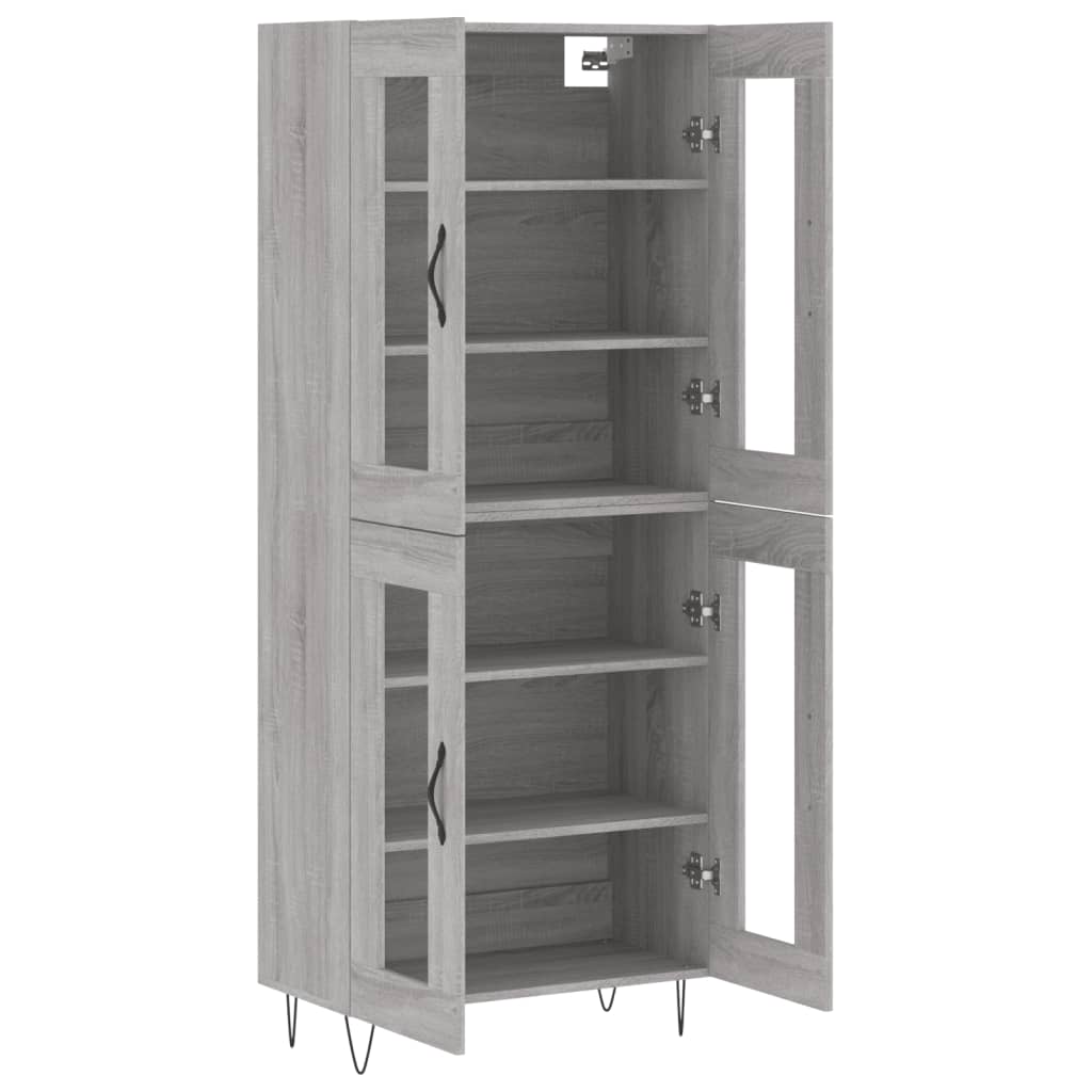 vidaXL Witrynka szary dąb sonoma 69,5x34x180cm materiał drewnopochodny