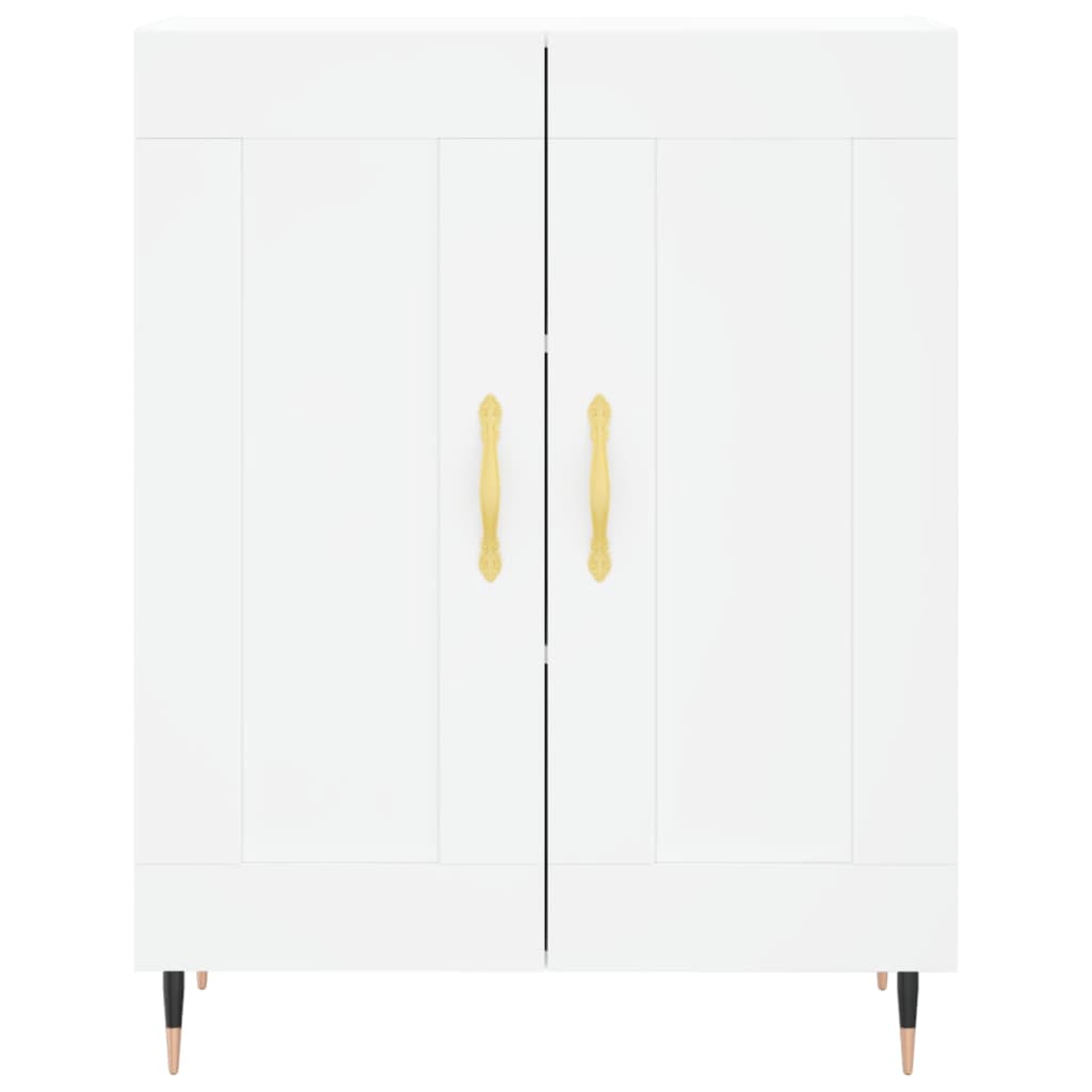 vidaXL Witrynka, biała, 69,5x34x180 cm, materiał drewnopochodny