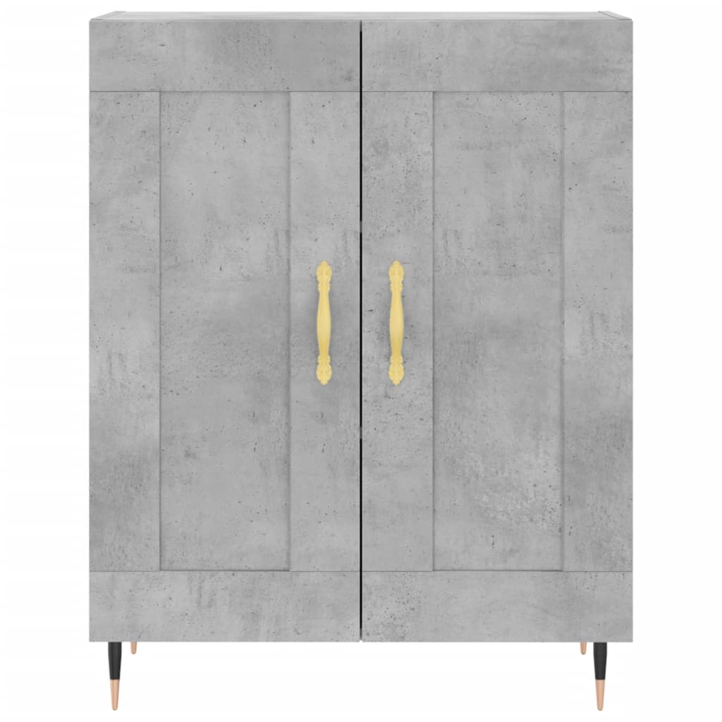 vidaXL Witrynka, szarość betonu 69,5x34x180 cm materiał drewnopochodny