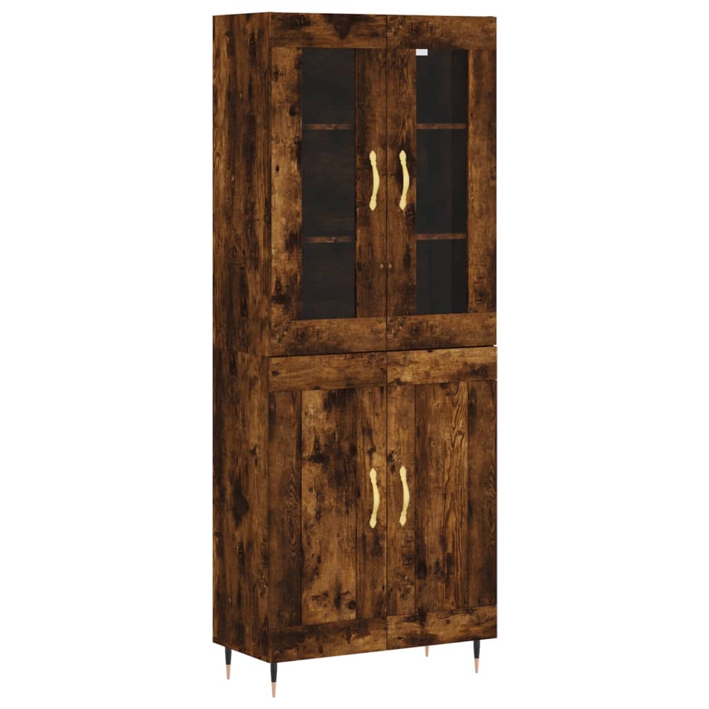 vidaXL Witrynka przydymiony dąb 69,5x34x180 cm materiał drewnopochodny