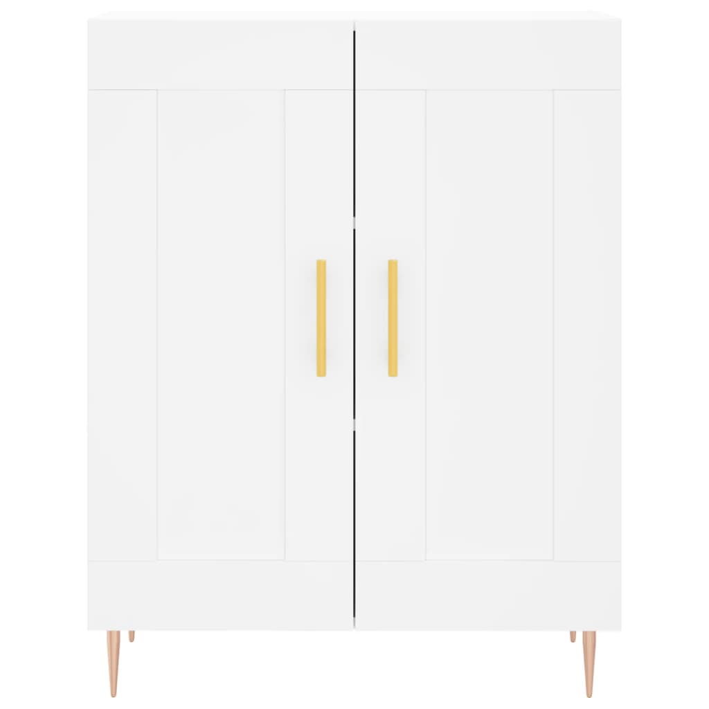 vidaXL Witrynka, biała, 69,5x34x180 cm, materiał drewnopochodny