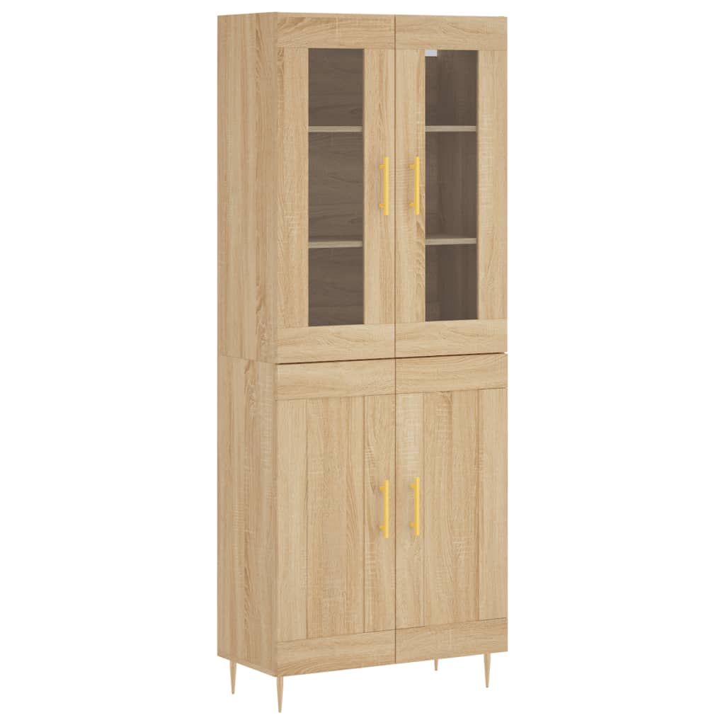vidaXL Witrynka, dąb sonoma, 69,5x34x180 cm, materiał drewnopochodny
