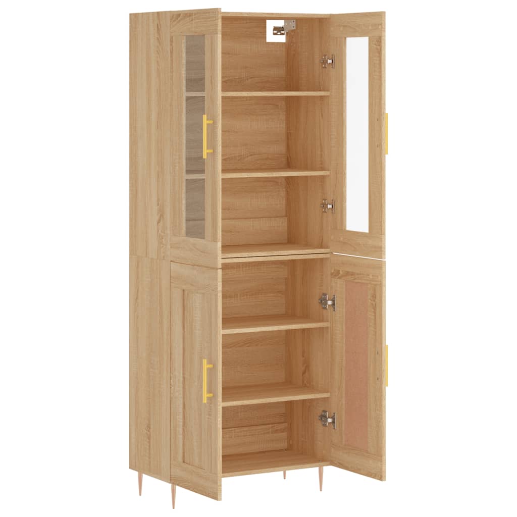 vidaXL Witrynka, dąb sonoma, 69,5x34x180 cm, materiał drewnopochodny