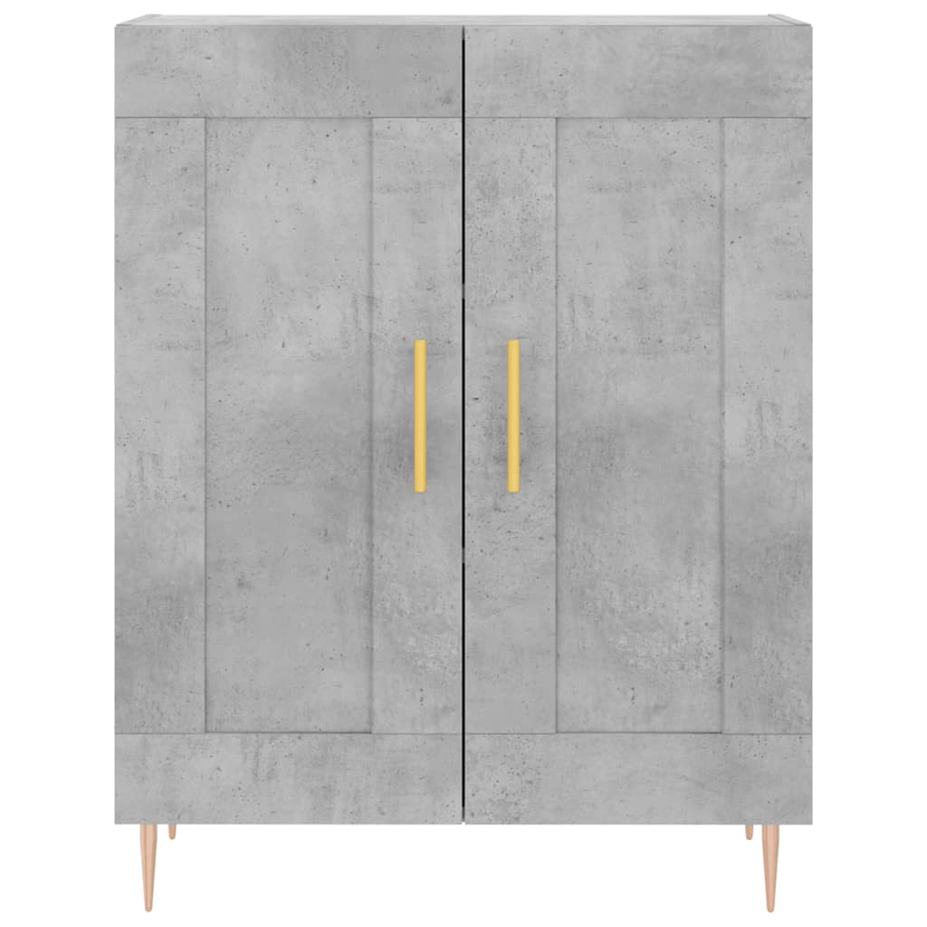 vidaXL Witrynka, szarość betonu 69,5x34x180 cm materiał drewnopochodny