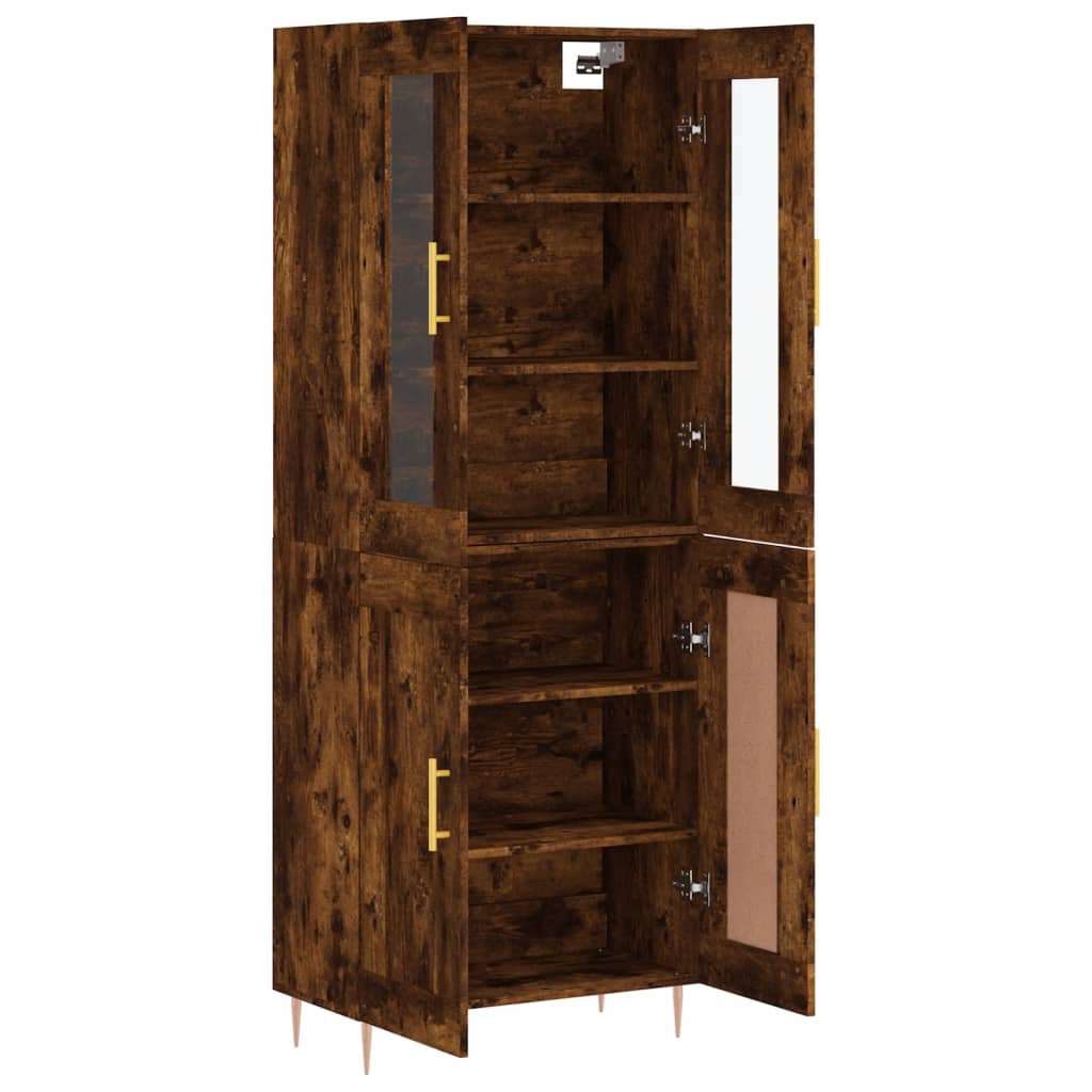 vidaXL Witrynka przydymiony dąb 69,5x34x180 cm materiał drewnopochodny