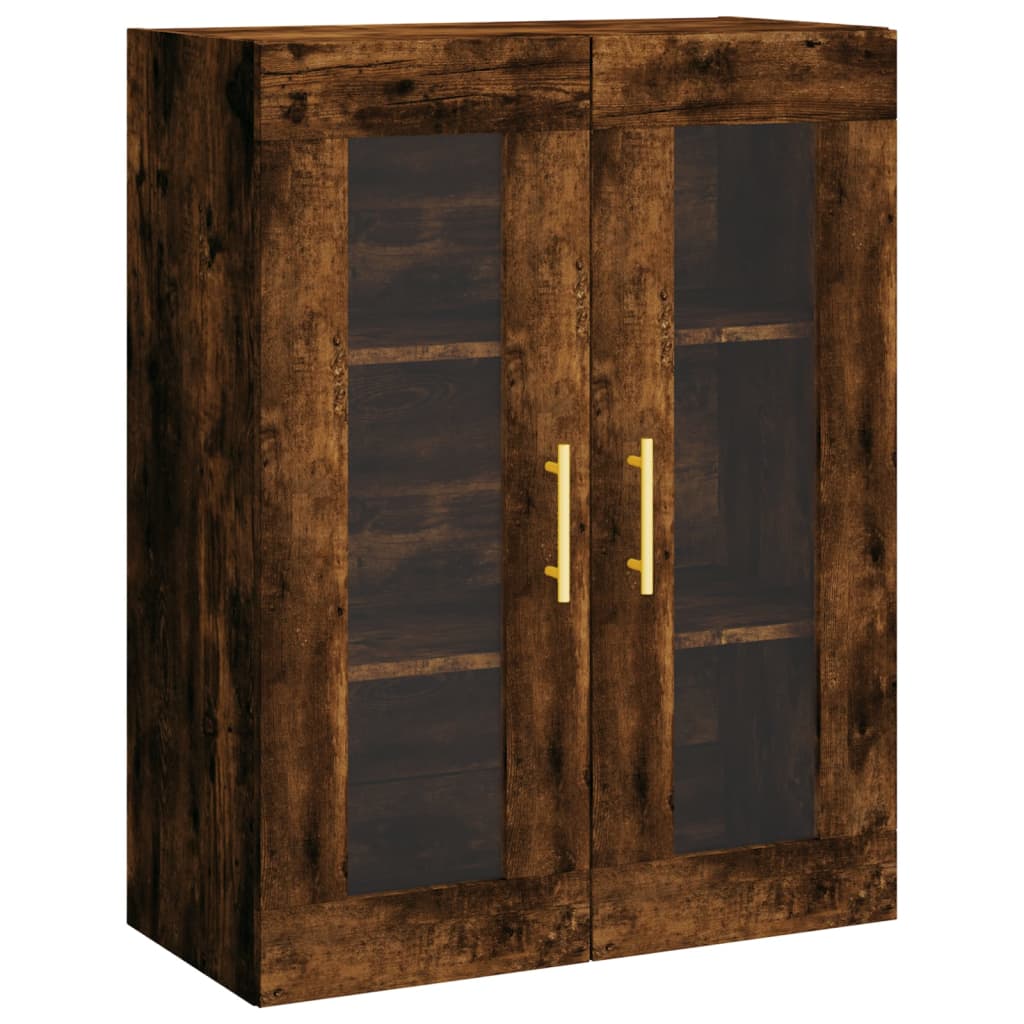 vidaXL Witrynka przydymiony dąb 69,5x34x180 cm materiał drewnopochodny