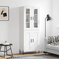 vidaXL Witrynka, biała, 69,5x34x180 cm, materiał drewnopochodny
