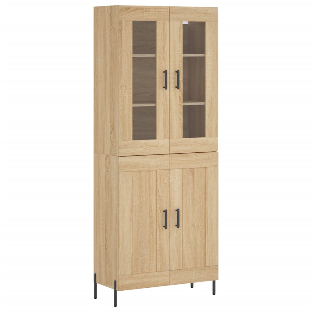vidaXL Witrynka, dąb sonoma, 69,5x34x180 cm, materiał drewnopochodny
